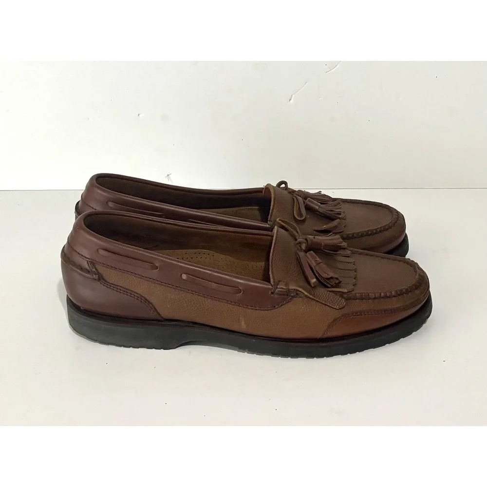 Cole Haan Pinch Kiltie Tassel Loafers Mens 11M British Tan Leather Dress Shoes
